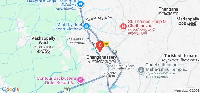 Berchmans Institute of Management Studies, Changanacherry Map