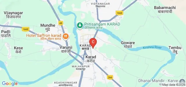 Bharati Vidyapeeth's Yashwantrao Chavan Law College, Karad Map