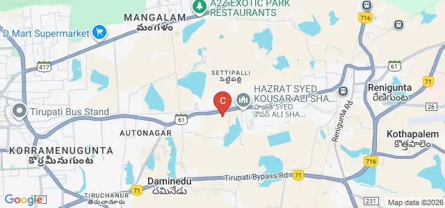 Krishna Teja Pharmacy College, Tirupati Map