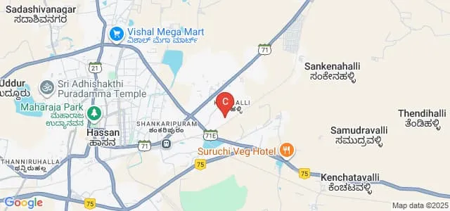 PG College of Nursing, Hassan Map