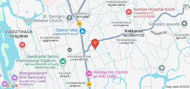 Lisie College of Pharmacy, Cochin Map