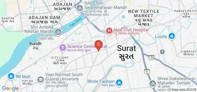 Institute of Design and Technology, Surat Map