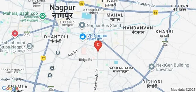 Shri Bhaiyyaji Pandhaipande National Institute of Social Work, Nagpur Map