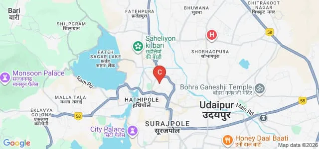 Animentor Academy, Udaipur Map