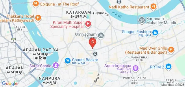 Shree JD Gabani Commerce and Shree Swami Atmanand Saraswati College of Management, Surat Map