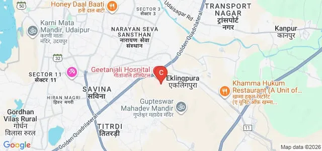 Geetanjali College of Nursing, Udaipur Map
