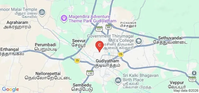 Government Thirumagal Mills College, Vellore Map