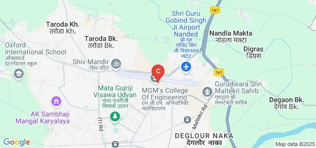 MGM's College of Library and Information Science, Nanded Map