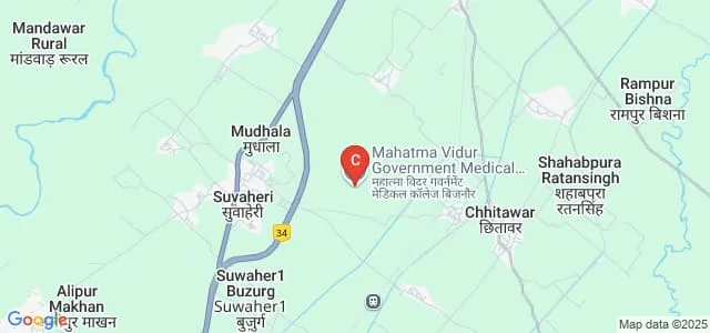 Mahatma Vidur Autonomous State Medical College, Bijnor Map