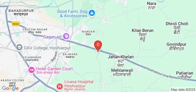 Panjab University, SSG Regional Centre, Hoshiarpur Map