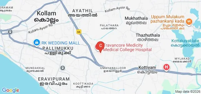 Travancore College of Nursing, Kollam Map