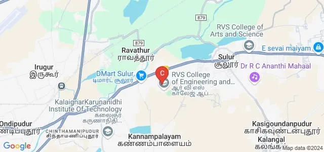 RVS College of Computer Application, Coimbatore Map
