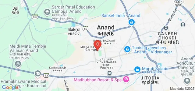 Centre for Studies and Research on Life and Works of Sardar Vallabhbhai Patel, Vallabh Vidyanagar Map