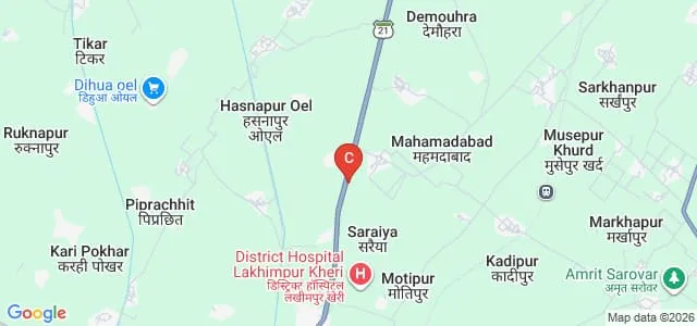 Babu Rameshwar Dayal Degree College, Lakhimpur Kheri Map