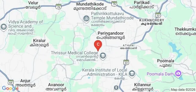 Government College of Nursing, Thrissur Map