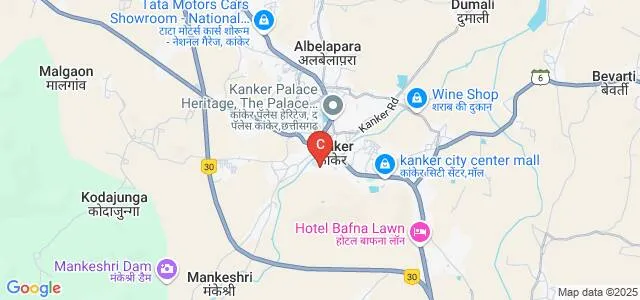 Kalindi Institute of Nursing Sciences, Kanker Map