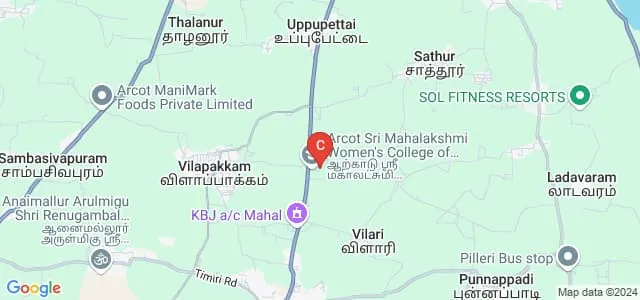 Arcot Sri Mahalakshmi Women's College of Education, Vilapakkam Map
