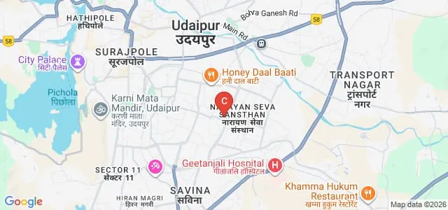 Aravali Institute of Nursing, Udaipur Map