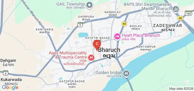 Dr Kiran C Patel Medical College and Research Institute, Bharuch Map