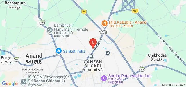 Shri DN Institute of PG Studies in Commerce, Anand Map