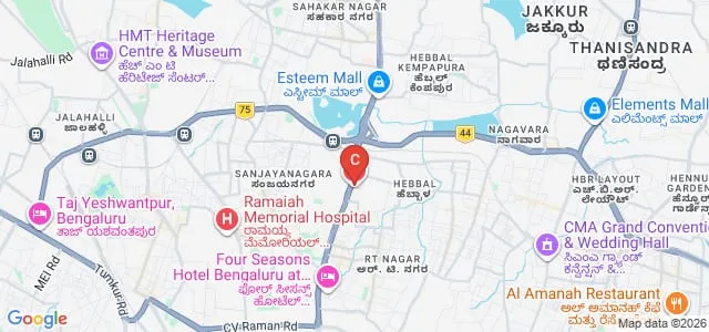 Bangalore Baptist Hospital, Bangalore Map