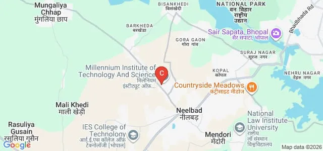 Millennium College of Pharmacy and Science, Bhopal Map