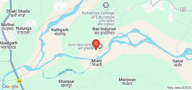 Arni School of Commerce, Kangra Map