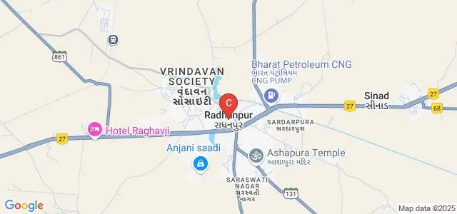 Shri Trikamjibhai Chatwani Arts and JV Gokal Trust Commerce College, Radhanpur Map