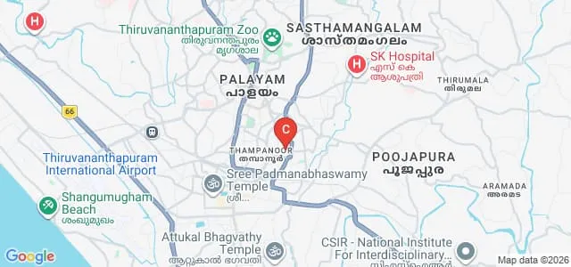 Kerala Institute of Tourism and Travel Studies, Trivandrum Map