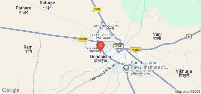 Shrimantraje Daulatsinghji Rawal College of Education, Dondaicha Map