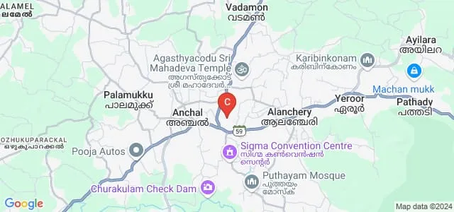 Mar Baselios Institute of Technology, Anchal Map