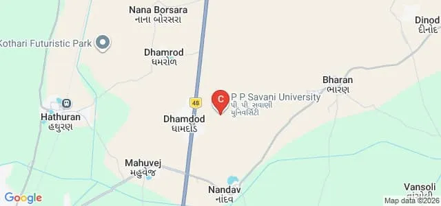 PP Savani School of Engineering, Surat Map