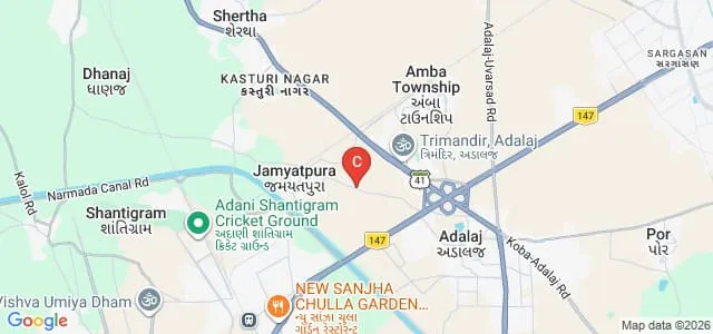Adani Institute of Digital Technology Management, Gandhinagar Map