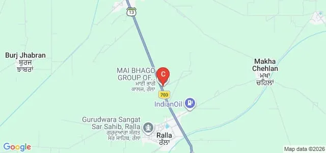 Mai Bhago College of Education for Girls, Mansa Map