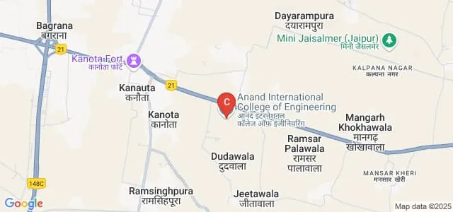 Anand International College of Engineering, Jaipur Map