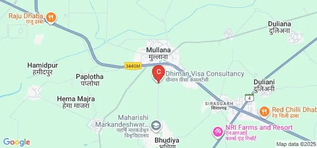 Maharishi Markandeshwar College of Dental Sciences and Research, Mullana, Ambala Map