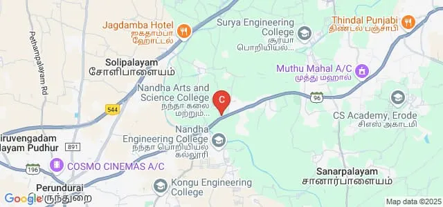 Nandha College of Physiotherapy, Erode Map