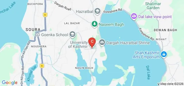 Department of Law, University of Kashmir, Srinagar Map