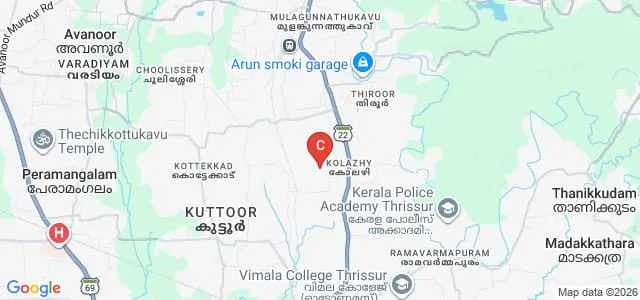 Westfort College of Pharmacy, Thrissur Map