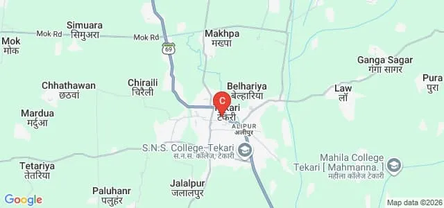 Satyendra Narain Sinha College, Tekari Map