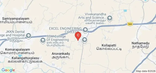 Excel Medical College for Naturopathy and Yoga, Namakkal Map