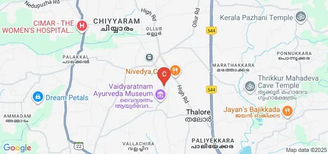 Vaidyaratnam Ayurveda College, Thaikkattussery Map