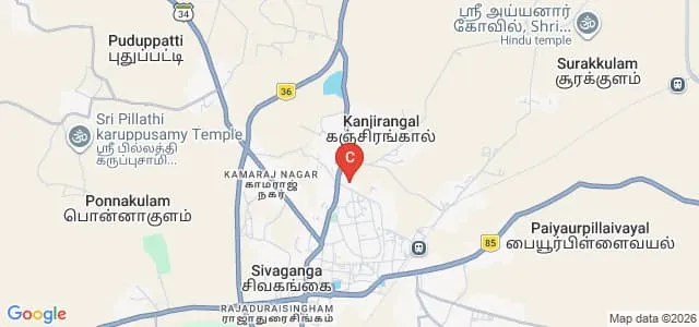 Government Arts College for Women, Sivaganga Map