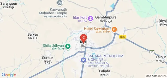 JV Solanki MSW College, Idar Map