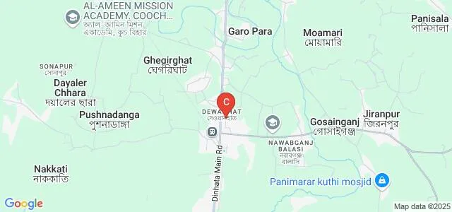 Dewanhat Mahavidyalaya, Cooch Behar Map