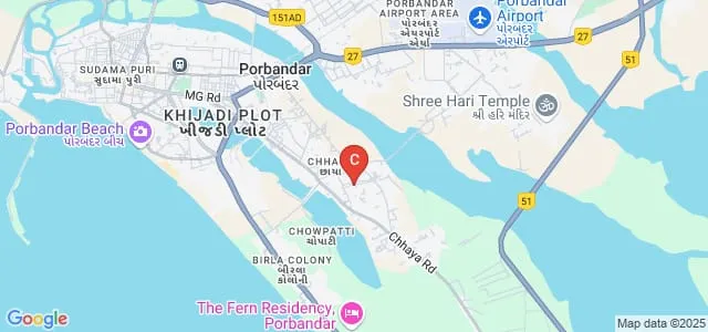 Gurukul Mahila Arts and Commerce College, Porbandar Map