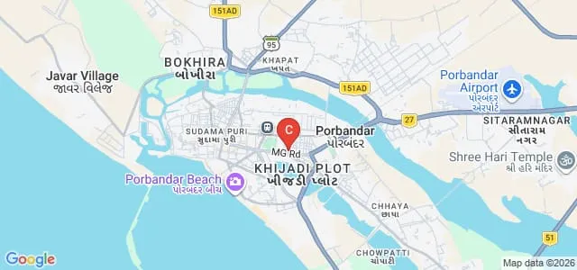 Dr Virambhai Rajabhai Godhaniya College of Arts, Commerce, Home Science and Information Technology for Girls, Porbandar Map