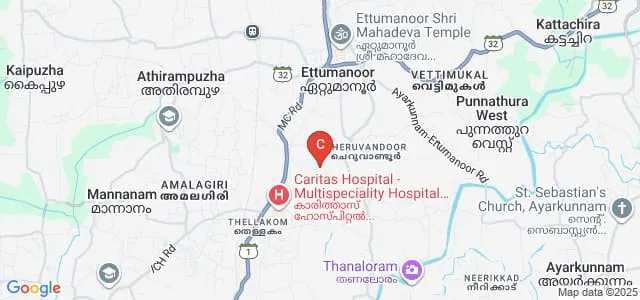 Caritas College of Pharmacy, Kottayam Map
