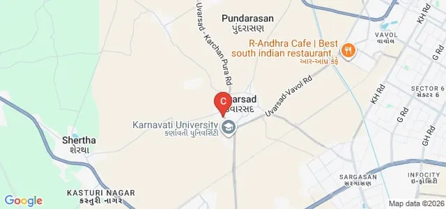 Unitedworld School of Liberal Arts and Mass Communication, Gandhinagar Map