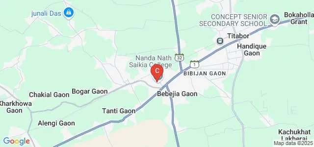 Nanda Nath Saikia College, Titabar Map